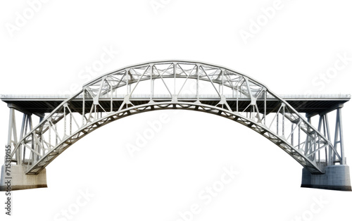 The Bridge Spanning Distances with Striking Architectural Presence on a White or Clear Surface PNG Transparent Background.