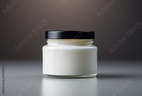 The texture-enhanced backdrop complements the skincare cream jar product, offering room for additional copy.