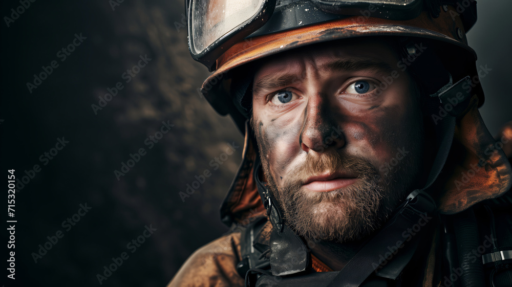 closeup of a firefighter closeup of a firefighter
