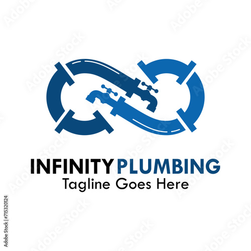 Infinity plumbing design logo template illustration