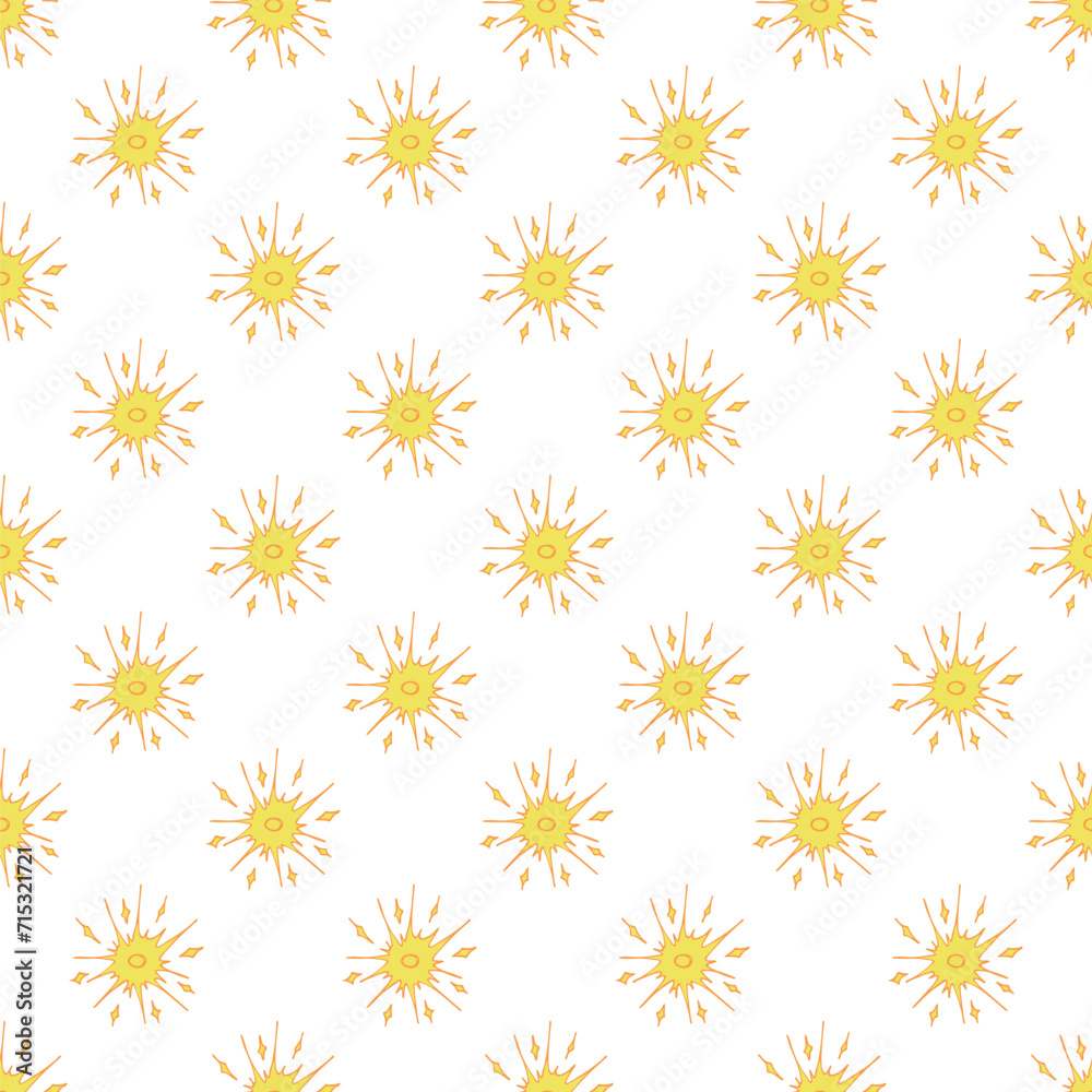 Seamless pattern with sun doodle for decorative print, wrapping paper, greeting cards, wallpaper and fabric Seamless pattern with sun doodle for decorative print, wrapping paper, greeting cards, wallpaper and fabric