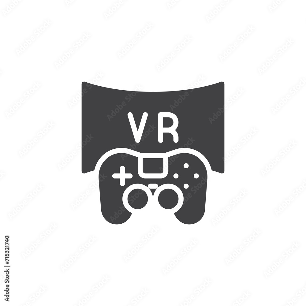 VR console gamepad vector icon