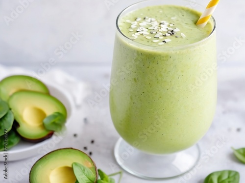 A unique twist on the classic green smoothie,avocado and spinach blend