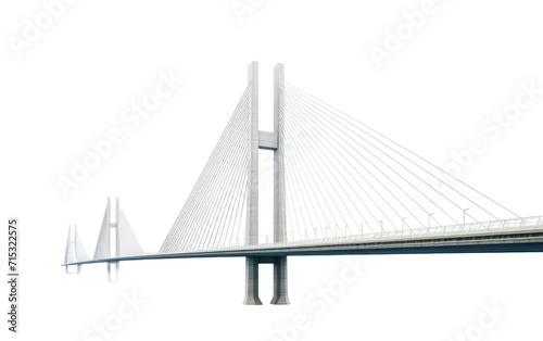 The Cable Stayed Bridge, Linking Urban Landscapes with Graceful Engineering on a White or Clear Surface PNG Transparent Background.