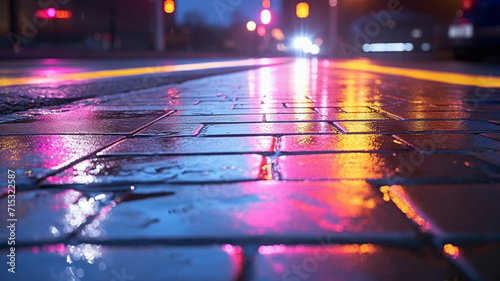 asphalt with neon light.