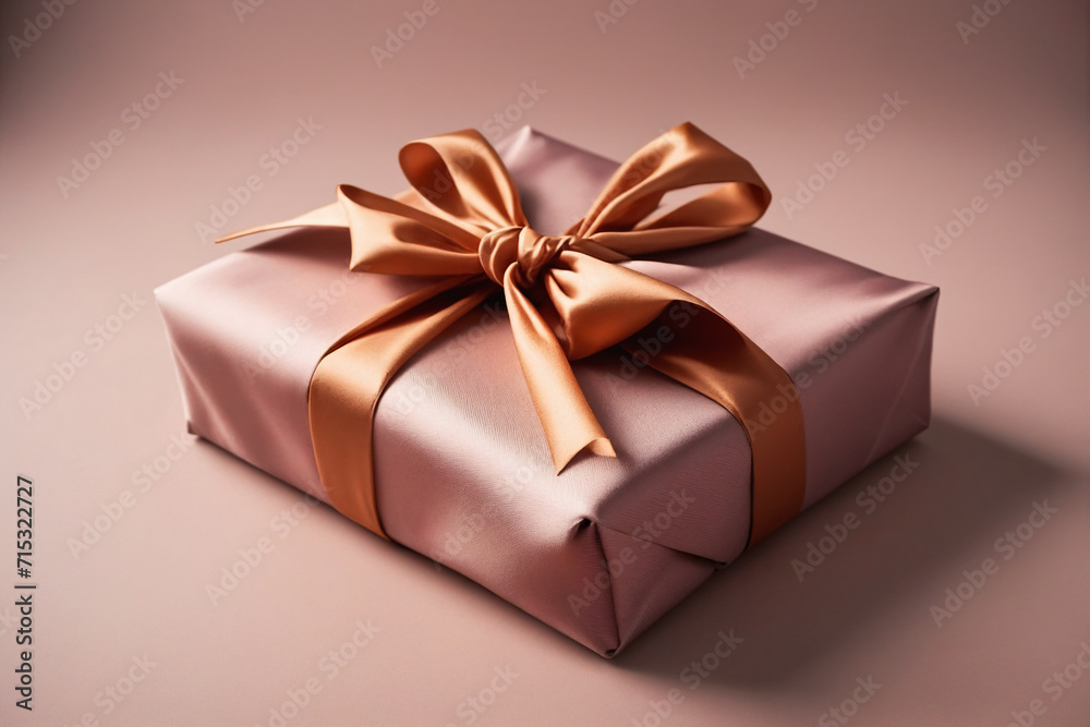 Obraz premium A gift elegantly wrapped in a solid color cloth