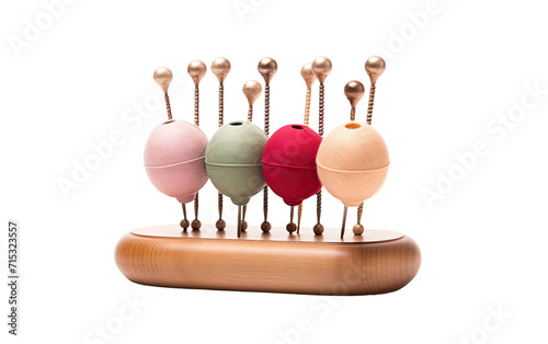 The Practical Elegance of a Pin and Cushion Holder on a White or Clear Surface PNG Transparent Background. photo