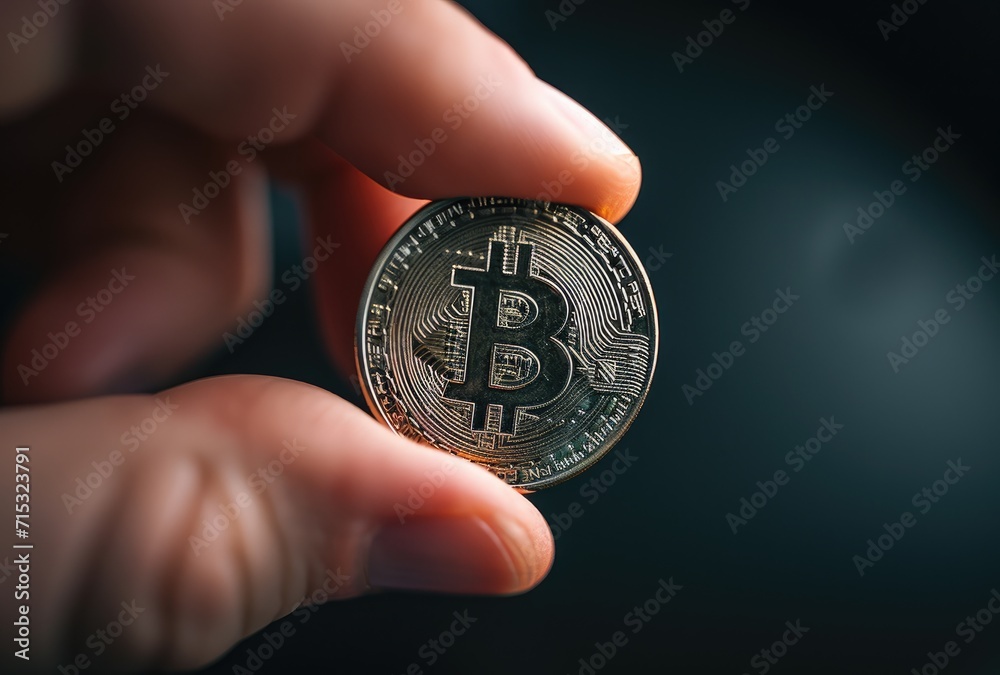 An image portraying a hand grasping a golden Bitcoin, symbolizing the virtual currency's value. An image portraying a hand grasping a golden Bitcoin, symbolizing the virtual currency's value.