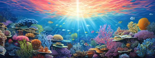 Aquatic Ballet: Sunlit Whispers in the Coral Kingdom