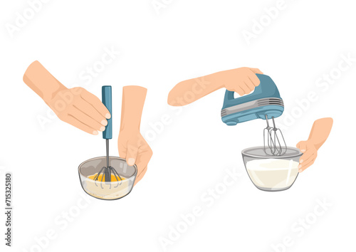 hand stirring dough