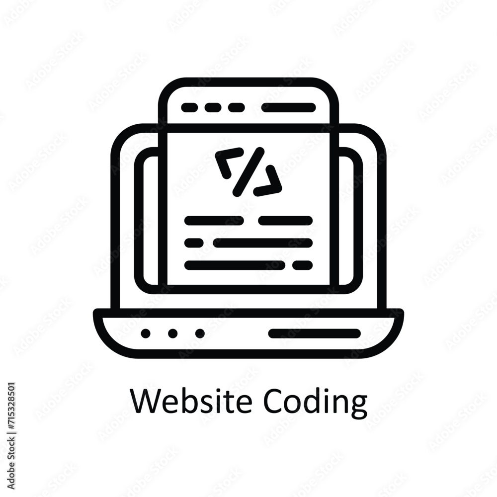 website Coding vector outline icon style illustration. EPS 10 File website Coding vector outline icon style illustration. EPS 10 File