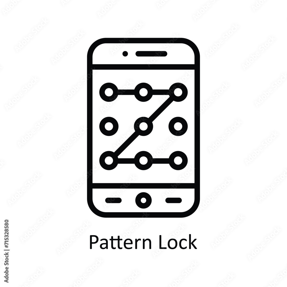 Pattern Lock vector outline icon style illustration. EPS 10 File Pattern Lock vector outline icon style illustration. EPS 10 File