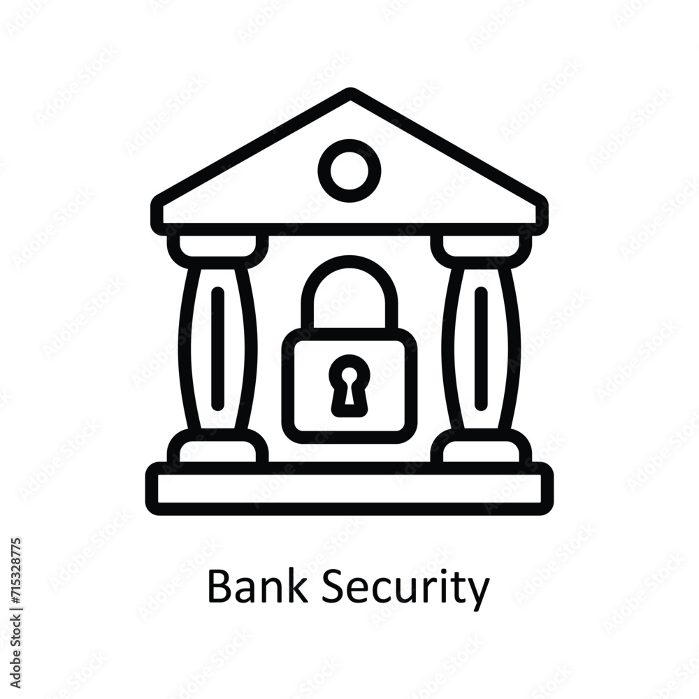 Bank Security vector outline icon style illustration. EPS 10 File Bank Security vector outline icon style illustration. EPS 10 File