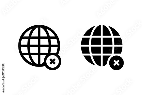 No internet icon vector set. No signal symbol