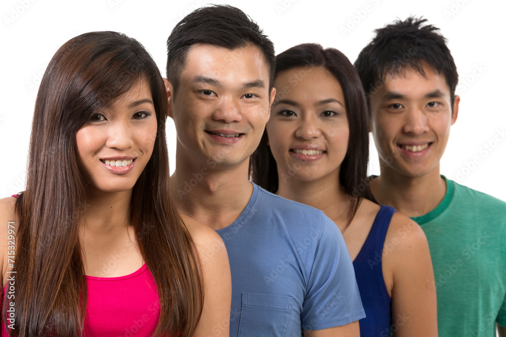Happy group of Chinese friends. Happy group of Chinese friends.