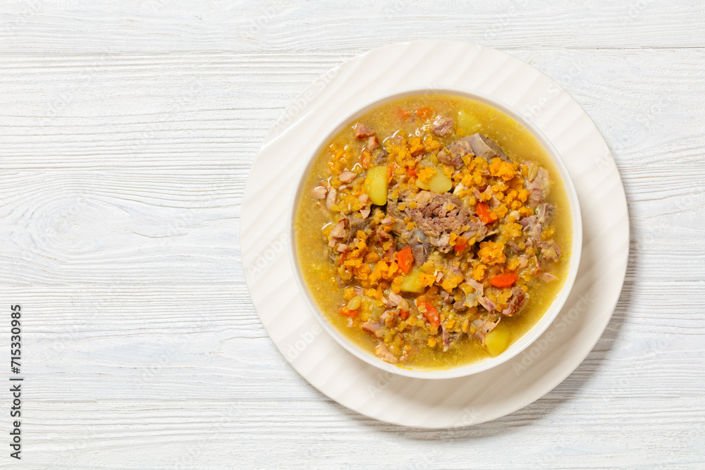 split pea and lentil soup with pork on bones split pea and lentil soup with pork on bones