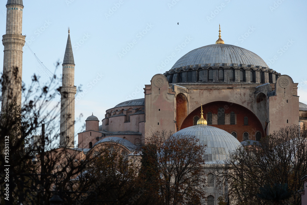 Hagia Sophia Mosque under blue sky