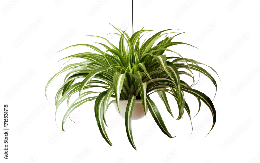 Greenery into Your Space with the Elegant Spider Plant on a White or Clear Surface PNG Transparent Background.