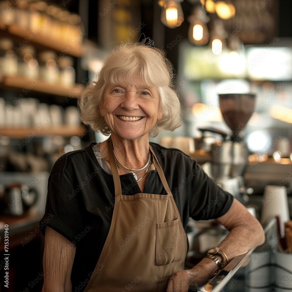 portrait of person in cafe, barista at work portrait of person in cafe, barista at work