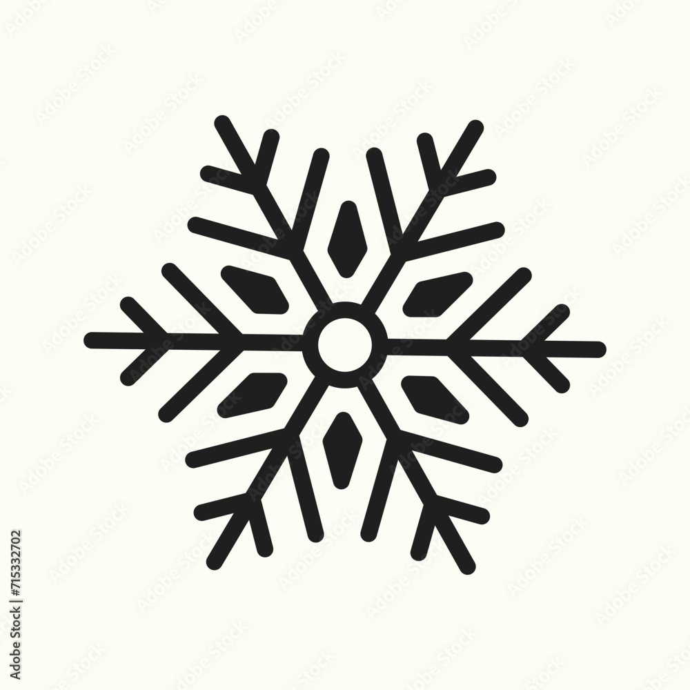 Snowflakes simple black line icons snow winter vector set Snowflakes simple black line icons snow winter vector set