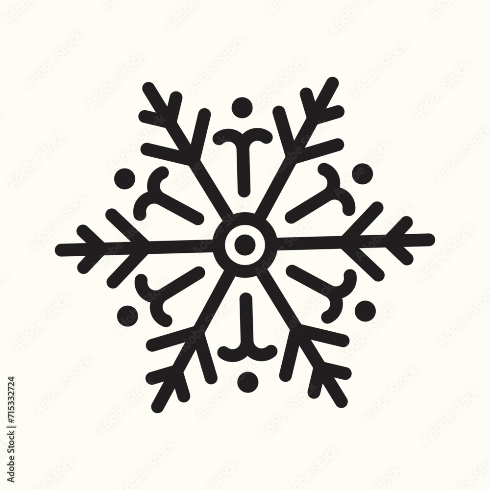 Snowflakes simple black line icons snow winter vector set Snowflakes simple black line icons snow winter vector set