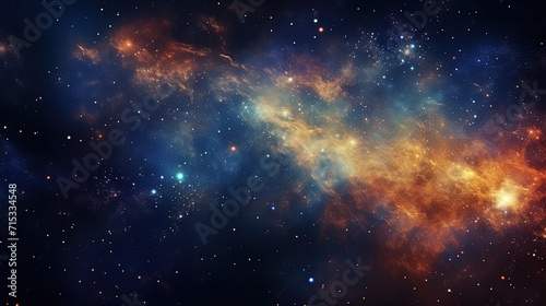 Abstract Beautiful Stunning Background Wallpaper Template of Nebula Sparkling Stars Stardust Galaxy Space Universe Astro Cosmos Milky Way Panorama Night Sky Fantasy Colorful Tone 16 9