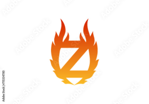 Z fire letter logo