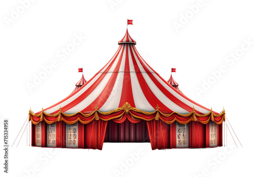 Circus tent isolated on white transparent background. PNG