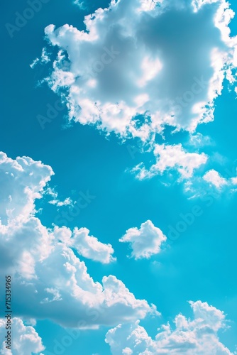 Blue sky and White cloud nature background © PapatoniC