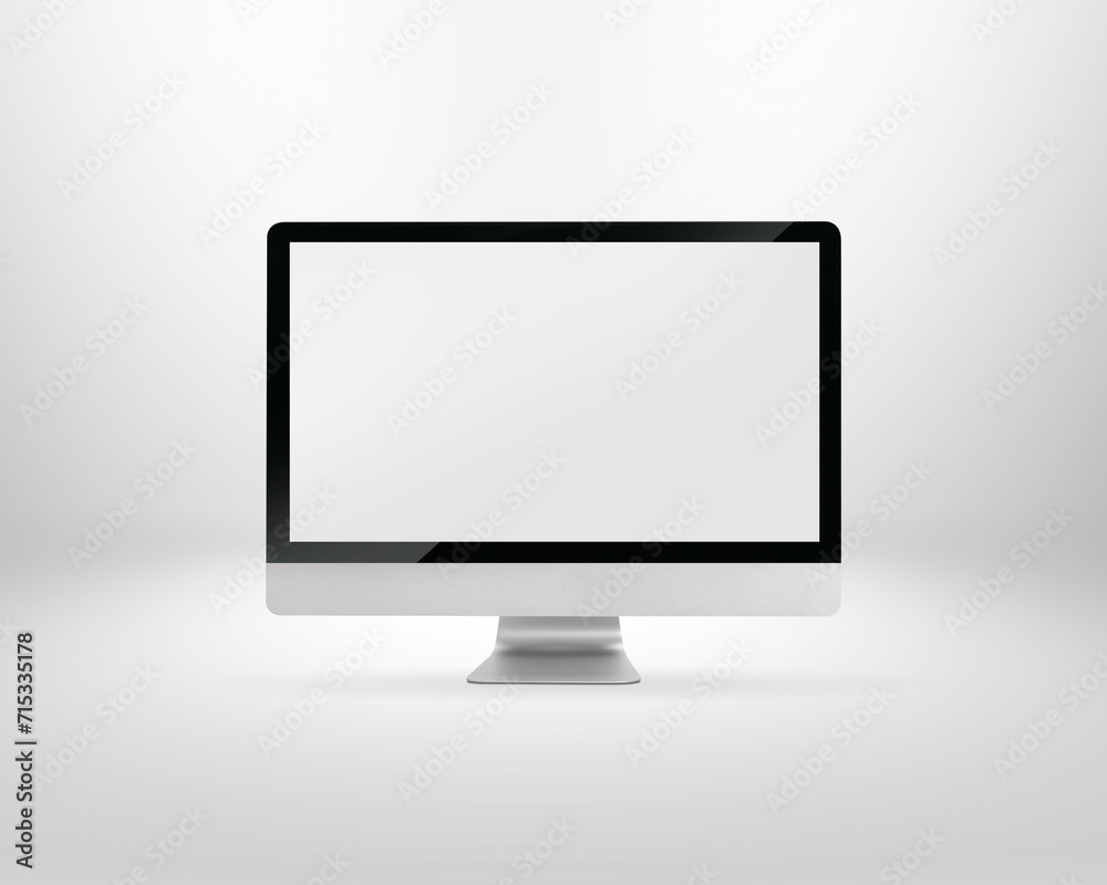 Computer monitor isolated on Gray background