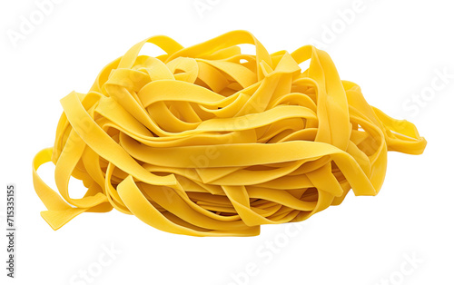 Fettuccine Pasta, Offering a Hearty and Comforting Base for Your Favorite Recipes on a White or Clear Surface PNG Transparent Background.