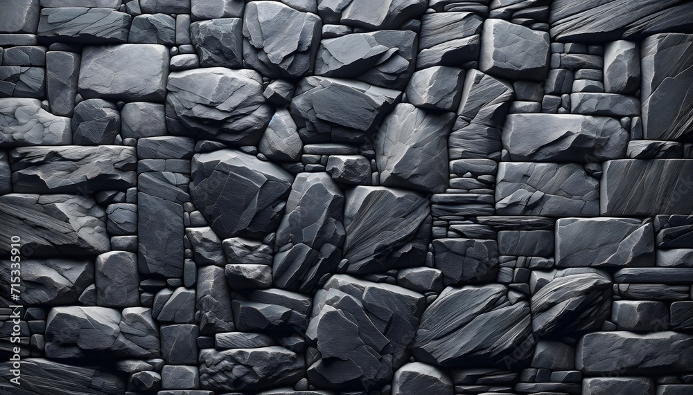 Fototapeta premium Silent Stones: The Dark Mosaic. Generative AI.