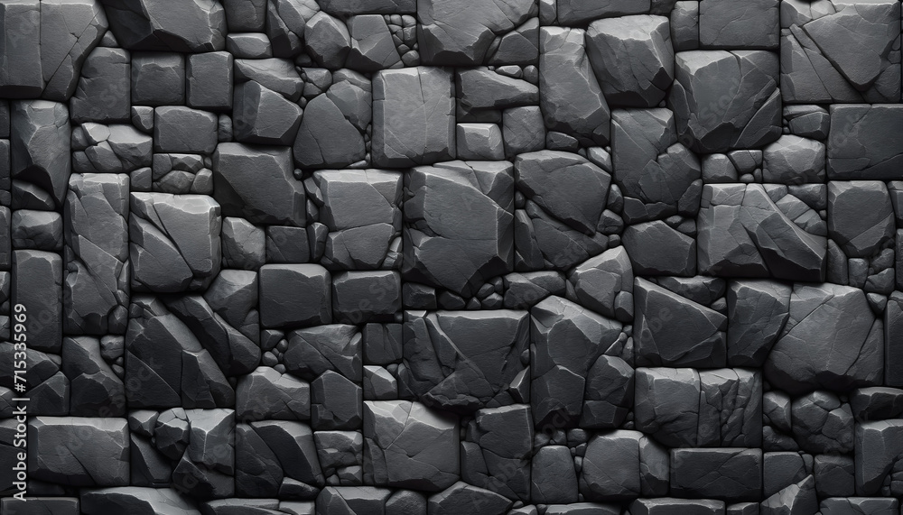 Fototapeta premium Abyssal Masonry: Stonework Depths. Generative AI.