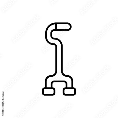 Walking stick outline icons, minimalist vector illustration ,simple transparent graphic element .Isolated on white background