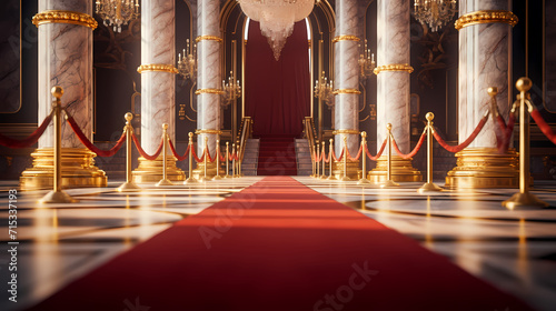 Red carpet staircase background, VIP entrance, night award ceremony
