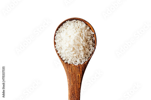 rice in measuring spoon isolated on transparent background