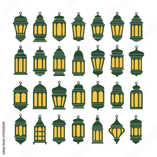 Arabic Ramadan Kareem eastern lanterns garland. Muslim lanterns, Islamic oriental garland. Muslim holiday lantern