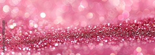 Shiny pink glitter background. Wide background