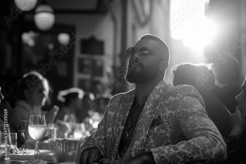 Portrait of a smartly dressed black man in a bar photo