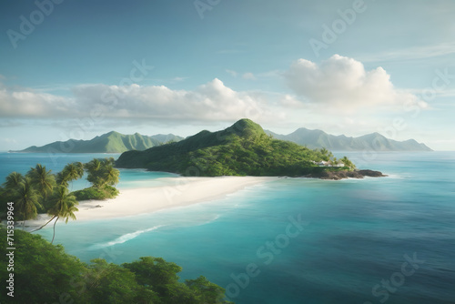 A landscape of a beautiful island in the ocean © AungThurein
