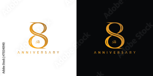 Modern and elegant number 8 logo design 2