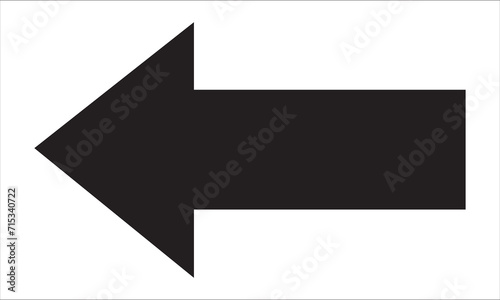 Black large backwards or left pointing solid long arrow icon. 1234