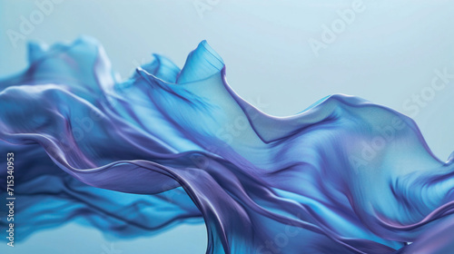 Flowing abstract blue silk background. Concept of soft and relaxing visuals, calming rhythms.