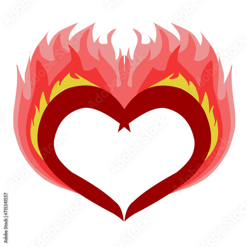 A fiery love shape photo call design. Perfect for social media, background, website wallpaper, photo call.