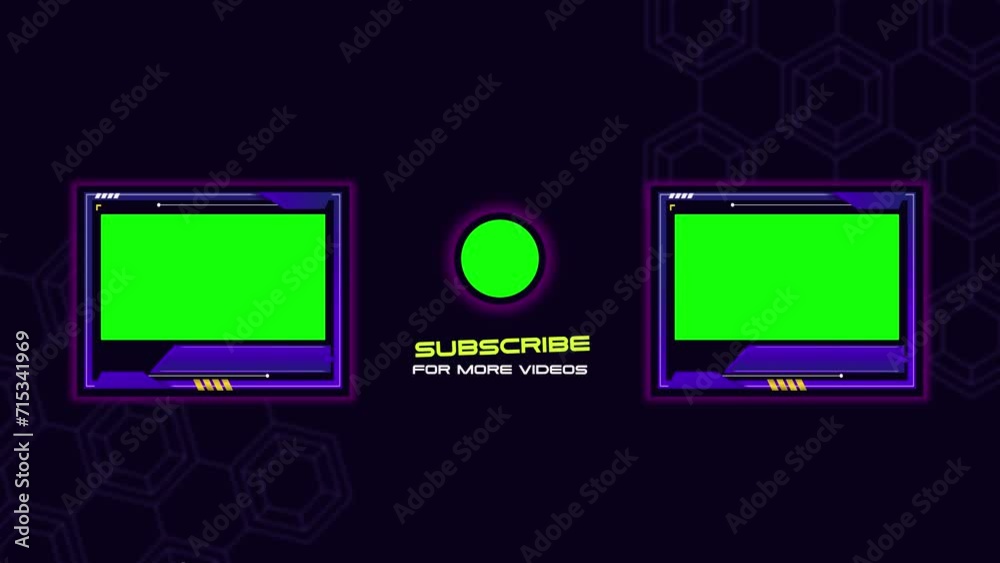 Motion graphics Game style outro video end screen for Channel, end screen template motion