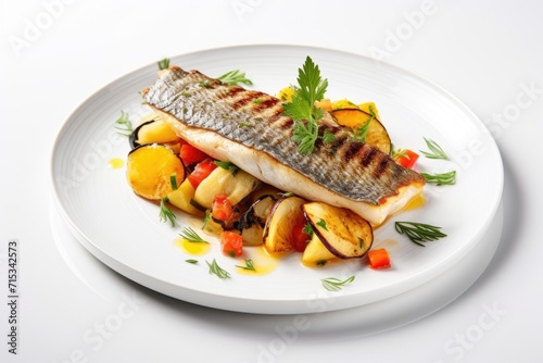 grilled fish with vegetables 