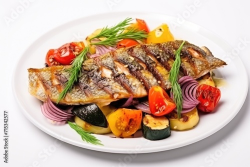 grilled fish with vegetables
