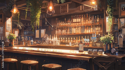 old pub bar scene