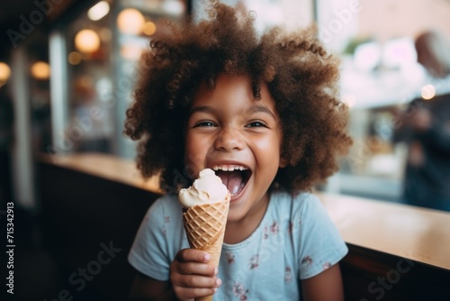 child eating ice cream
 photo