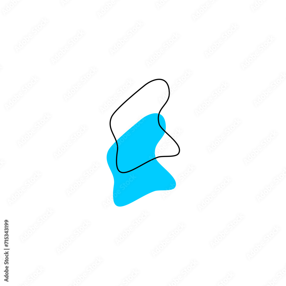 blob with a light blue outline line blob with a light blue outline line